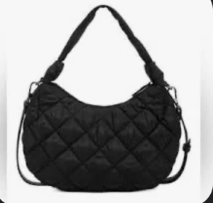 INC mini quilted nylon women's mini hobo crossbody bag -Black - Picture 1 of 9