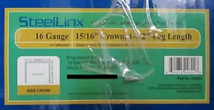 SteelLinx 16 Gauge Paslode GSW Style Wide 15/16" Crown Staples 1 1/2" Leg 1020# - Picture 1 of 8