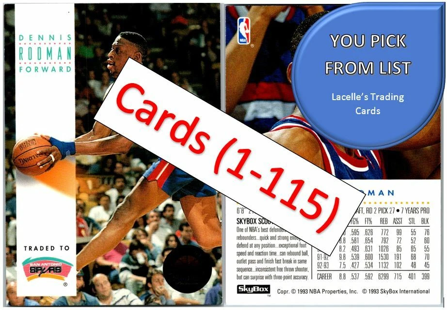 1993-94 SkyBox Premium Edition Basketball Cards (1 - 115) - U-Pick From List - Image 1 of 1
