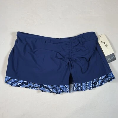 Profile by GOTTEX Asymmetrical Side Tie Skirted Bikini Swimsuit Bottom BLUE, 6 - Image 1 of 4