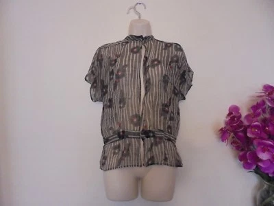Lux silk open-front women's shirt (sheer see through) size medium - Image 1 of 4