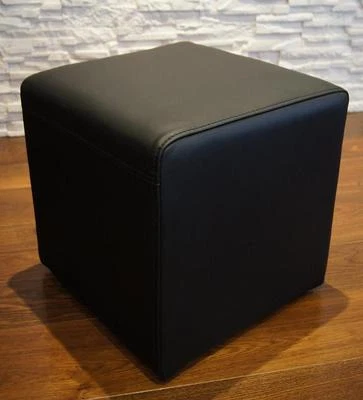 Echtleder Hocker Sitzhocker 100%  Echtes Leder Sitzwürfel Pouf Würfel Fußhocker - Bild 1 von 3