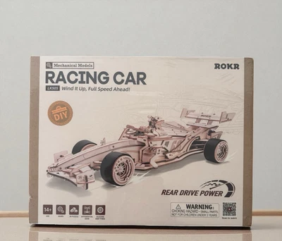 ROKR Racing Car 3D Wooden Puzzle Mechanical DIY Model #LK505-New/Sealed Box - Image 1 of 4