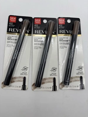 LOT 3 Revlon ColorStay Brow Mousse Fuller Softer Defined Look #402 Soft Brown - Image 1 of 3