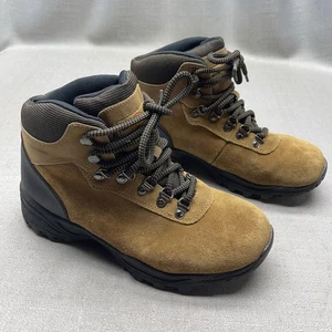 VTG Earth Spirit Sunflower Hiking Boots Womens Size 9 Brown Suede Water-Proof - Picture 1 of 10