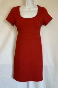 Ann Taylor  Short Sleeve Dress 00P Red Ponte Knit Empire Waist Career Stretch - Picture 1 of 8