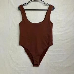 A New Day Women's Medium Brown Square Neck Solid Sleeveless Stretchy Body Suit - Picture 1 of 7