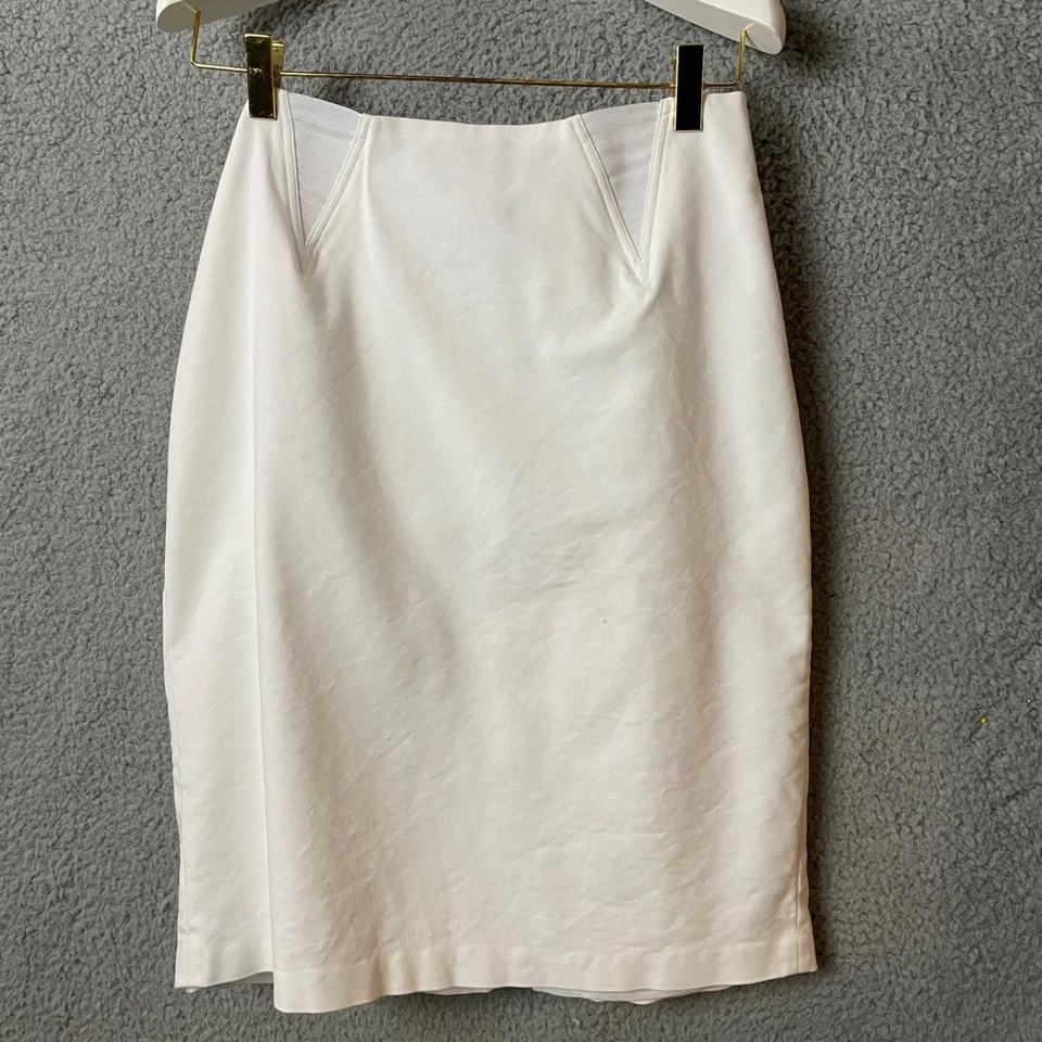 Falda Peter Nygard para mujer 8 blanca con abertura recta inserción elástica Foto 1 de 4