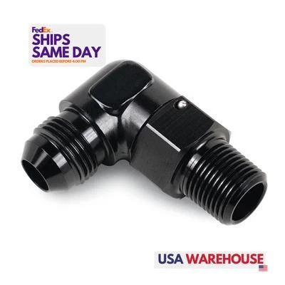 Derale 59606,单件90度3/8英寸至6AN公铝黑色性能 — 第 1/4 张图片