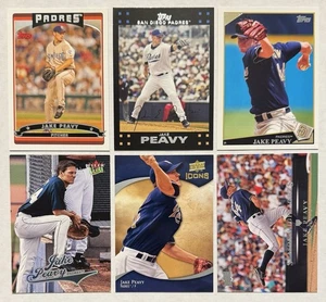 Jake Peavy 6 Card Lot 2004-2009 Topps, Fleer, Upper Deck - Picture 1 of 2