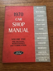 Vintage 1970 Ford Car Shop Service Manual - Volume Five 5 Pre Delivery Book OEM - Bild 1 von 7