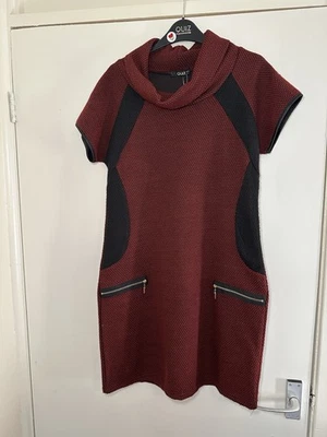 Ladies Winter Shift Dress Black & Burgundy Size 12 Brand New RRP£30 Flattering - Image 1 of 4