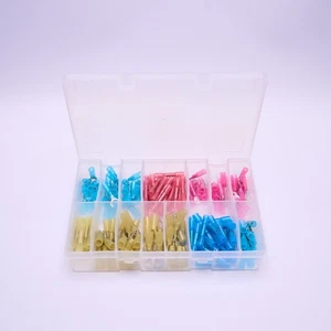 180Pcs Assorted Box of Heatshrink Terminals Heat Shrink Fork Ring Spade Butt new - Picture 1 of 1