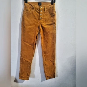 J .CREW 9" HIGH RISE SKINNY CORDUROY PANT BUTTON FLY SZ 26 - Picture 1 of 13
