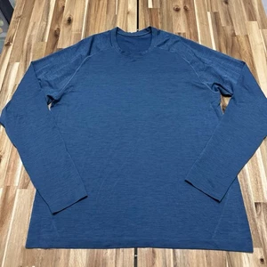 Lululemon Shirt Mens XL Blue Long Sleeve Metal Vent Lightweight Running Gym - Picture 1 of 7