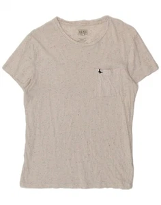 JACK WILLS Mens Slim Fit T-Shirt Top Medium Beige Flecked Cotton BM19 - Picture 1 of 4