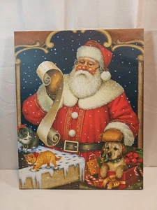 Litografia LZ Goodrick-Dillon-Babbo Natale-firmata incorniciata HB Williamson Co taglia 20,16 - Foto 1 di 5