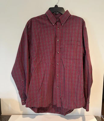 Camisa de vestir con botones Arrow Quality Durabilidad para hombre talla L roja multicolor usada en excelente estado Foto 1 de 3