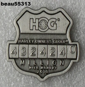 ⭐2010 HARLEY DAVIDSON OWNERS GROUP HOG MILLION MILE MONDAY VEST JACKET PIN - Picture 1 of 1