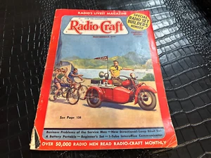 SEPTEMBER 1937 RADIO CRAFT vintage magazine GREAT motorcycle/bicycle cover - Picture 1 of 1