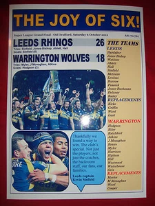 Leeds Rhinos 26 Warrington Wolves 18 - 2012 Grand Final - souvenir print - Picture 1 of 1