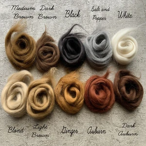 Heidifeathers® Mohair-Wollmischung, Puppenhaare, Filztiere - Farbe wählen - Bild 1 von 48