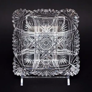 L. Straus & Sons Majestic 1894 small open Square Dish Fan Scallop Beading Cane - Picture 1 of 12