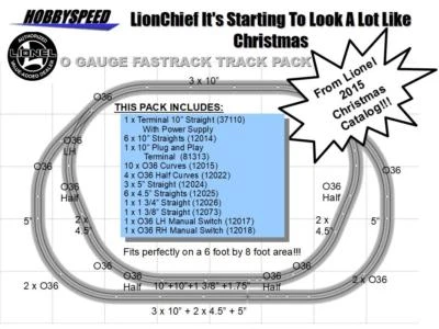 LIONEL FASTRACK LIONCHIEF IT'S STARTING TO LOOK LOT LIKE CHRISTMAS LAYOUT NEW - Image 1 of 2