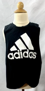 Adidas Girls Black Logo Tank Top Sleeveless Size XS - Picture 1 of 4