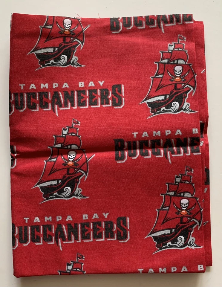 Tampa Bay Buccaneers NFL Football Fabric Remnant Scrap Cotton 19”x35” - Image 1 of 1