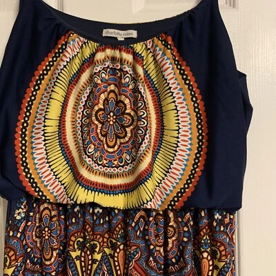 Maxi Vestido Charlotte Russe Y2K Mujer Grande Correa de Espagueti Boho Largo Playa Fluido Foto 1 de 4