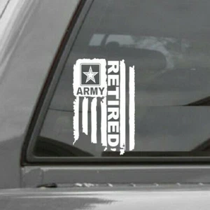 DISTRESSED UNITED STATES ARMY FLAG RETIRED VINYL DECAL STICKER U.S. ARMY - Picture 1 of 2