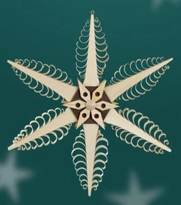 Fensterschmuck Spanstern Mitte mit Holzstern( Beidseitig) 24x24x2,5cm NEU Holz - Bild 1 von 1