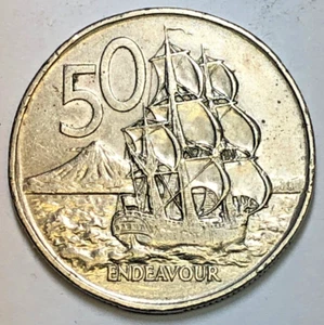 1977 - New Zealand - 50 Cents - KM #37.1 - Picture 1 of 2