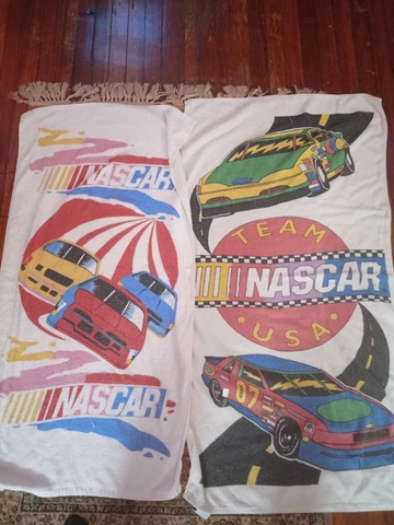 2X Vintage Jay Franco Nascar  Beach Towel Vibrant Graphics Team USA 90s Cover