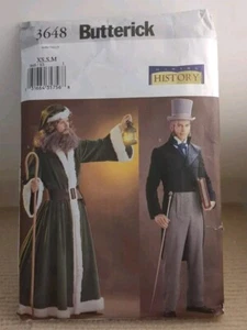 Butterick Sewing Pattern 3648 Sz XS S M Santa Charles Dickens Costume Theater UC - Picture 1 of 4