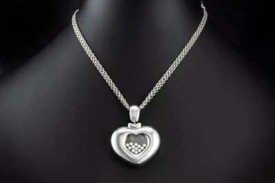 Chopard Happy Diamonds Herz Anhänger XL Modell 12 Diamanten Weißgold 750 Schmuck - Bild 1 von 4