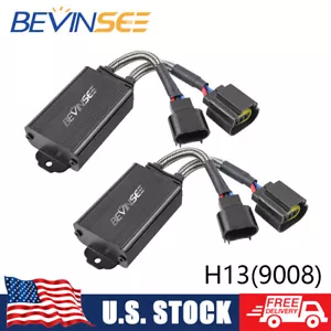 BEVINSEE 9008 H13 LED Headlights Canbus Anti Flicker Resistor Canceller Decoders - Foto 1 di 9