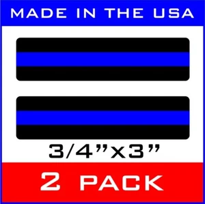 (2) Dünne blaue Linie wetterfest taktischer Helm Aufkleber Sticker Polizei Ausrüstung - Bild 1 von 2
