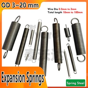 OD 3mm-20mm Expansion Springs Extension Tension Spring Wire Diameter 0.3mm-2mm  - Picture 1 of 254