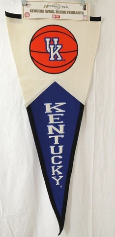 Vtg 40" Kentucky University Wildcats Basketball UK Wool Embroidered Pennant Flag Cover