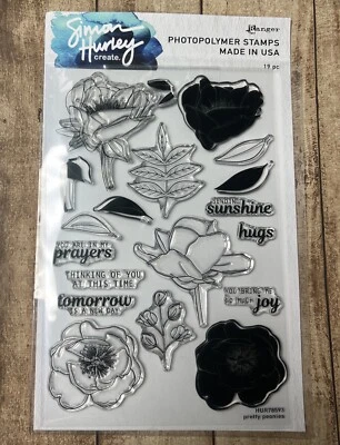 Conjunto de Selos Simon Hurley-Ranger Pretty Peonies ~~ Novo - Imagem 1 de 2