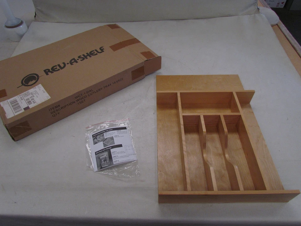 REV.A.SHELF WCT-1-DAL WOOD CUTLERY / SILVERWARE DRAWER TRAY INSERT 14.6" X 22" - Image 1 of 4