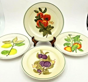 SET OF 4 ROYAL NORFOLK ASST FRUIT PATTERN DESSERT/SALAD/APPETIZER PLATES - Picture 1 of 7