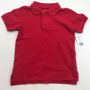 Garanimals Kids Boy Girl Solid Red Short Sleeve Polo Shirt Top Toddler 3T - Picture 1 of 5