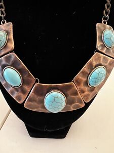 Paparazzi Jewelry~”Ruler In Favor” Copper/ Turquoise Necklace