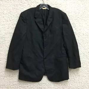 Donna Karan Blazer 42 Adult Black Pinstripe Wool Sports Coat Suit Italy Mens - Picture 1 of 12