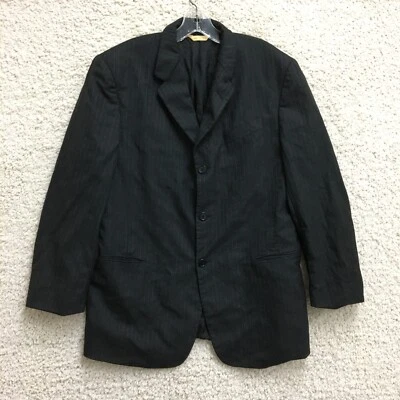 Donna Karan Blazer 42 Adulto Negro Rayas Lana Abrigo Deportivo Traje Italia Para Hombres Foto 1 de 4