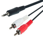 5x EWANTO 1.4m: jack plug black 3.5mm AUX to RCA adapter cable