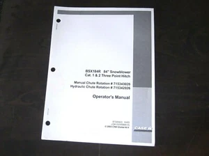 CASE IH BSX184R 84 INCH SNOW BLOWER OPERATORS MANUAL - Picture 1 of 5